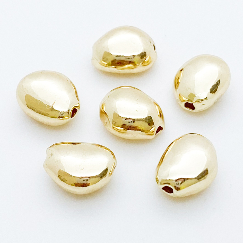 Бусина, цвет золото, размер около 10*8,5 мм, цена за 1 шт