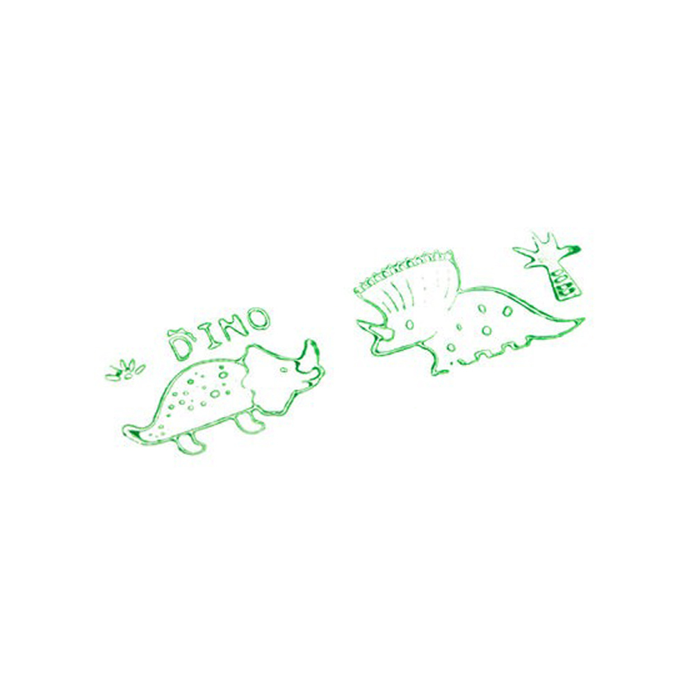 Штамп для детей с динозавриком, MC-Basir, детские цветные печати с 3 сменными роликами и штемпельной подушкой, 9 см, для рисования и творчества