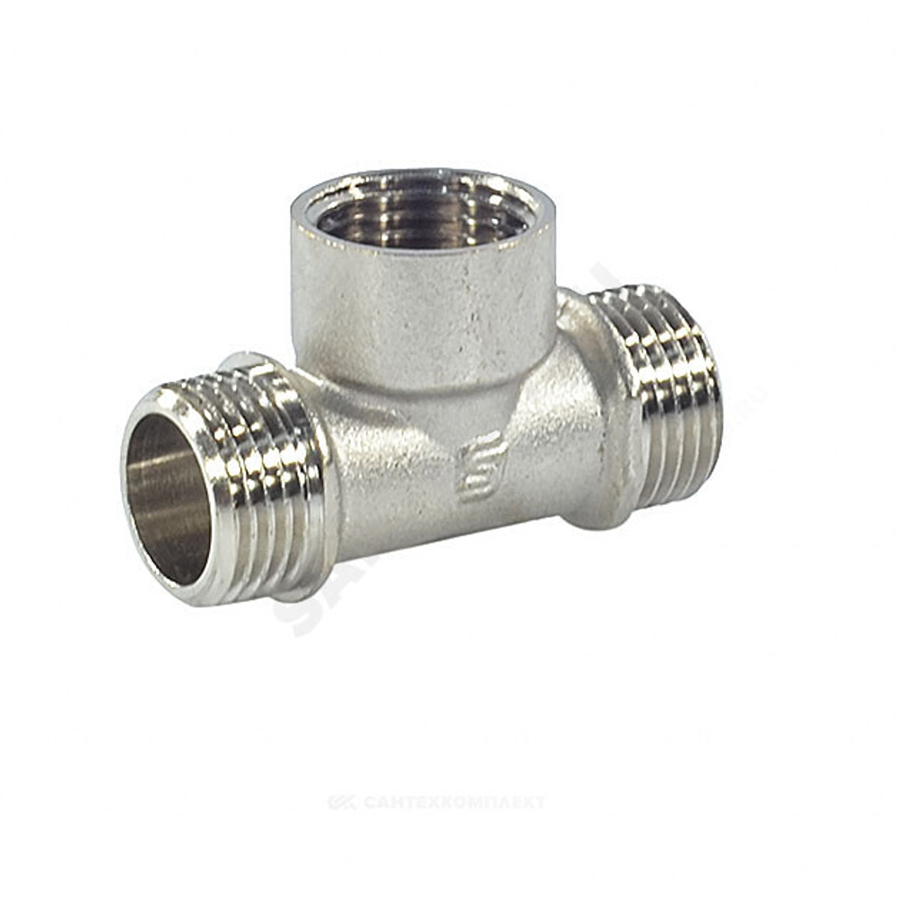 Тройник латунь никель Ду 20 (3/4") НР/ВР/НР SantechSystems