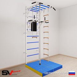 Шведская стенка Sv Sport 5474 (Турник рукоход/Брусья/Канат/Лестница/Трапеция/Мат 1м)