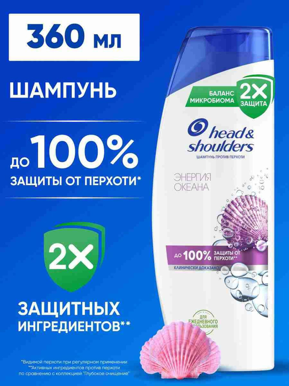 HEAD & SHOULDERS 360мл. Шампунь против перхоти Энергия океана