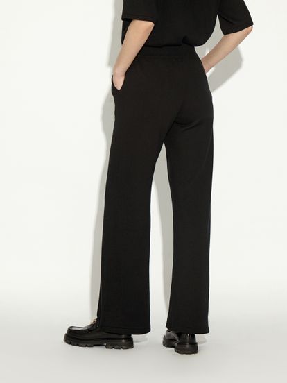 Женские брюки черного цвета из шелка и кашемира - фото 3