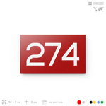 Номер на дверь 274, табличка на дверь для офиса, квартиры, кабинета, аудитории, склада, красная 120х70 мм, Айдентика Технолоджи