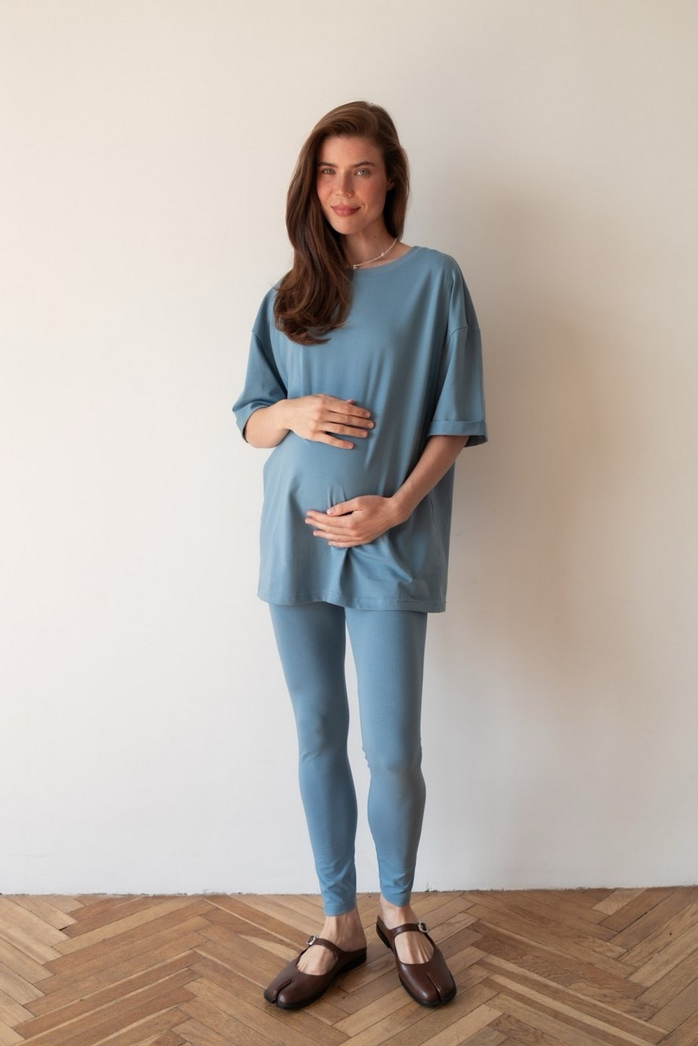 Футболка свободная, Пыльно-голубой