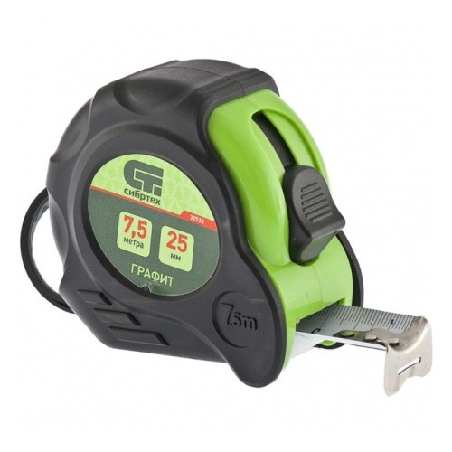 Рулетка "Графит" 7,5мх25мм СИБРТЕХ
