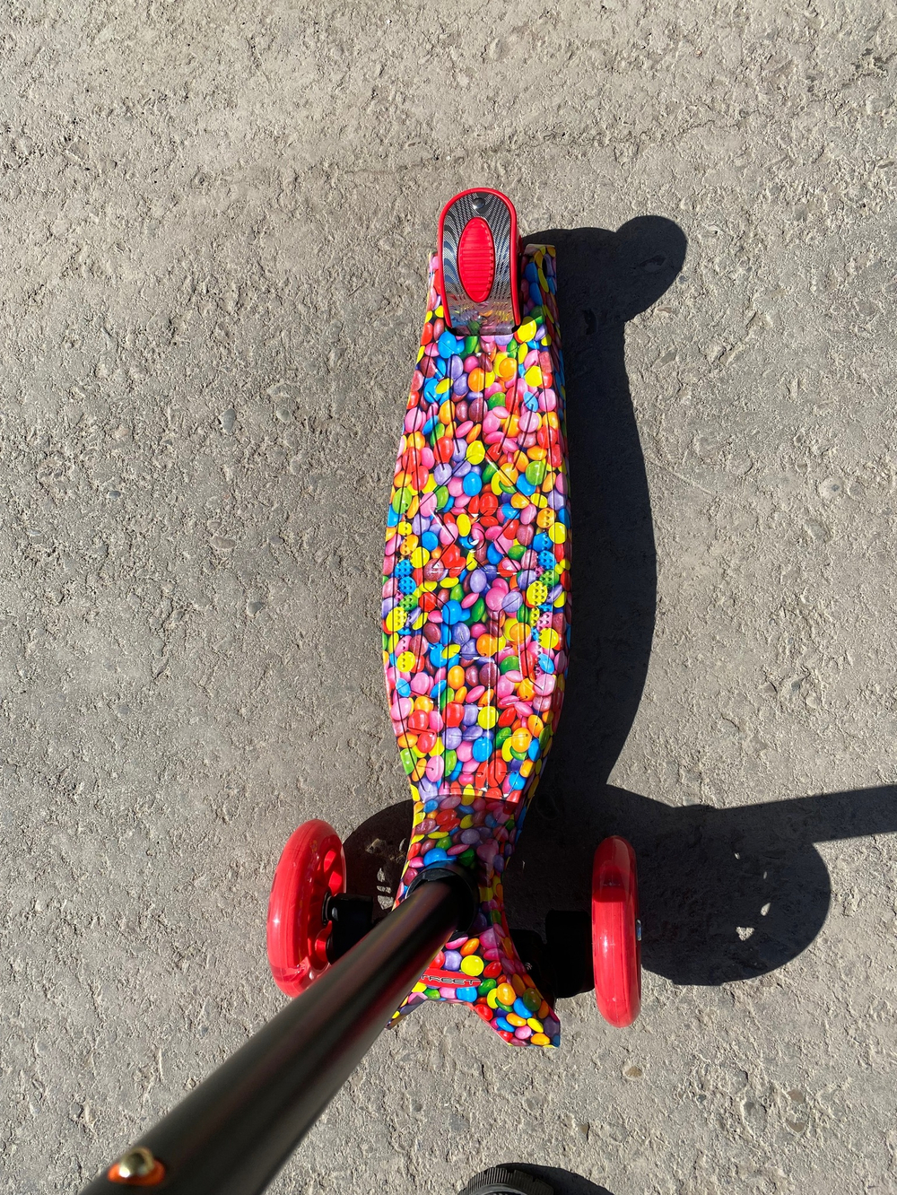 RR2-S/RR2-1/Самокат четырехколесный колеса: PU, светящ. d120 d76 мм., Руль: 66-87 см 60 кг, красный