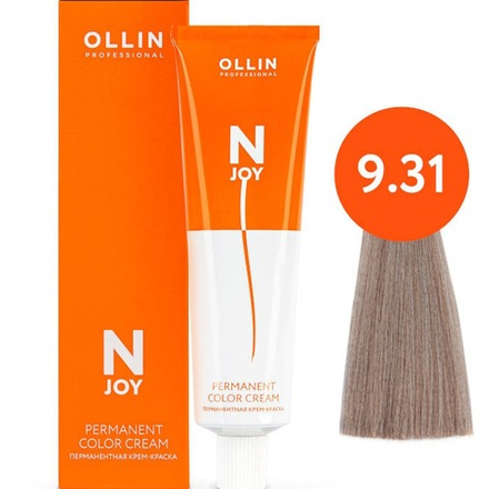 OLLIN PROFESSIONAL N-JOY - перманентная крем-краска для волос, 9/31 блондин золотисто-пепельный, 100 мл