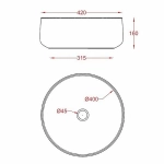 Раковина накладная Artceram Cognac 42 COL001 20 00 Nero Roma