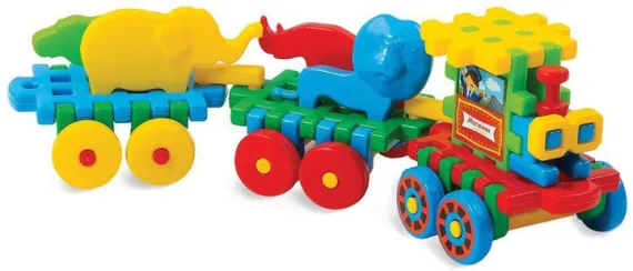 Конструктор Marioinex Waffle Строительные блоки Поезд 41 деталь