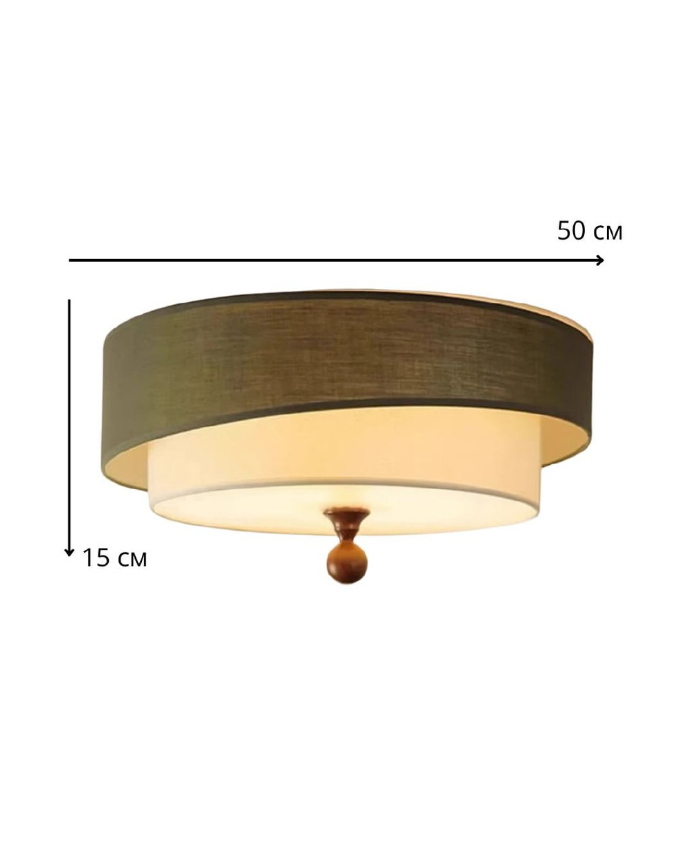 Потолочные тканевые светильники в оттенках зелёного и айвори