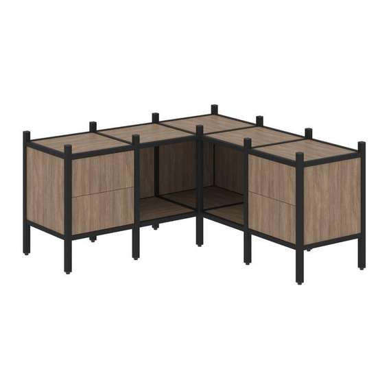 Лофт Угловой внутренний стеллаж VR.L-27  1278*1278*636