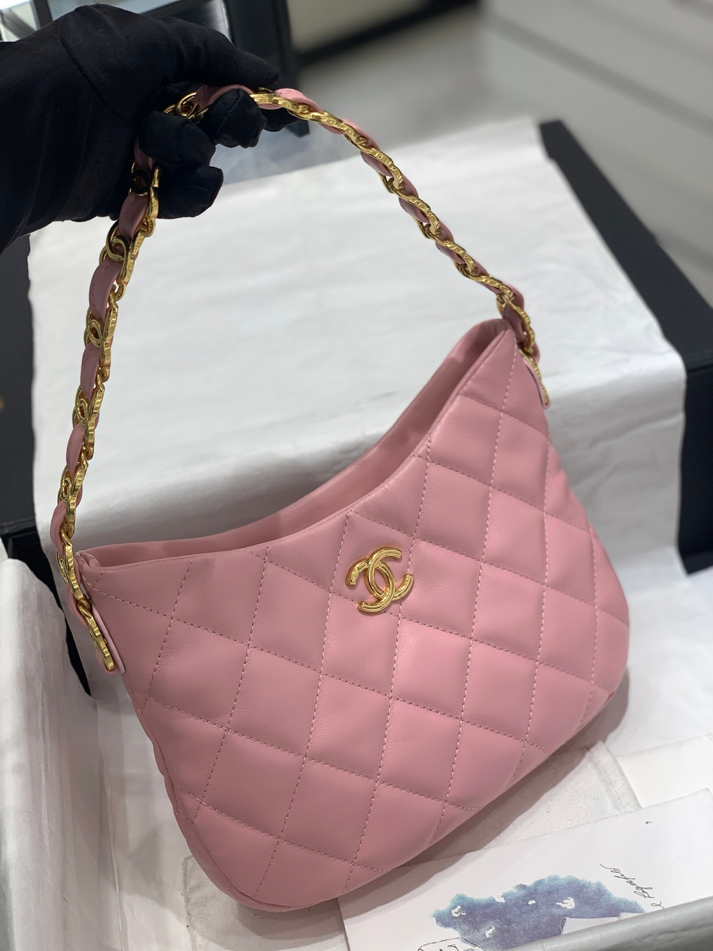 Chane1 Hobo Handbag 22 cm