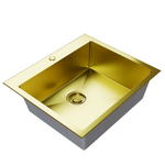 Мойка настол.монтаж 60х50 (3,0) вып 3 1/2  MIXLINE ПРО с ФАСКОЙ 22см с сифоном (золото)