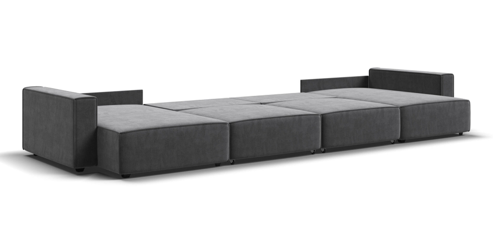 П-образный диван BOSS SOFT MODOOL велюр Monolit серый