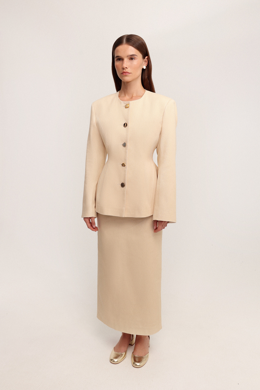 Жакет приталенный из денима