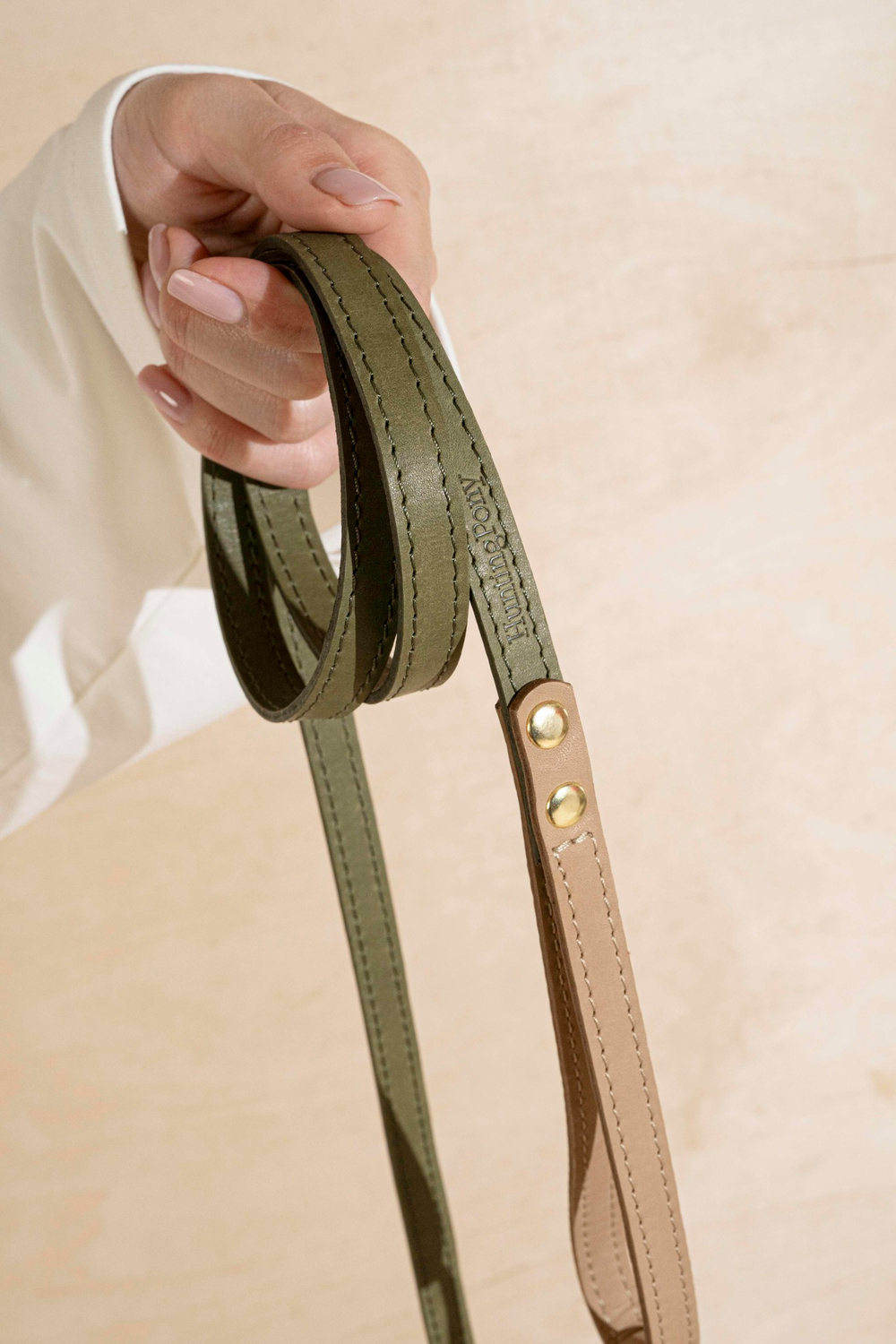 Поводок "Пони-гулёни" Зеленый и бежевый