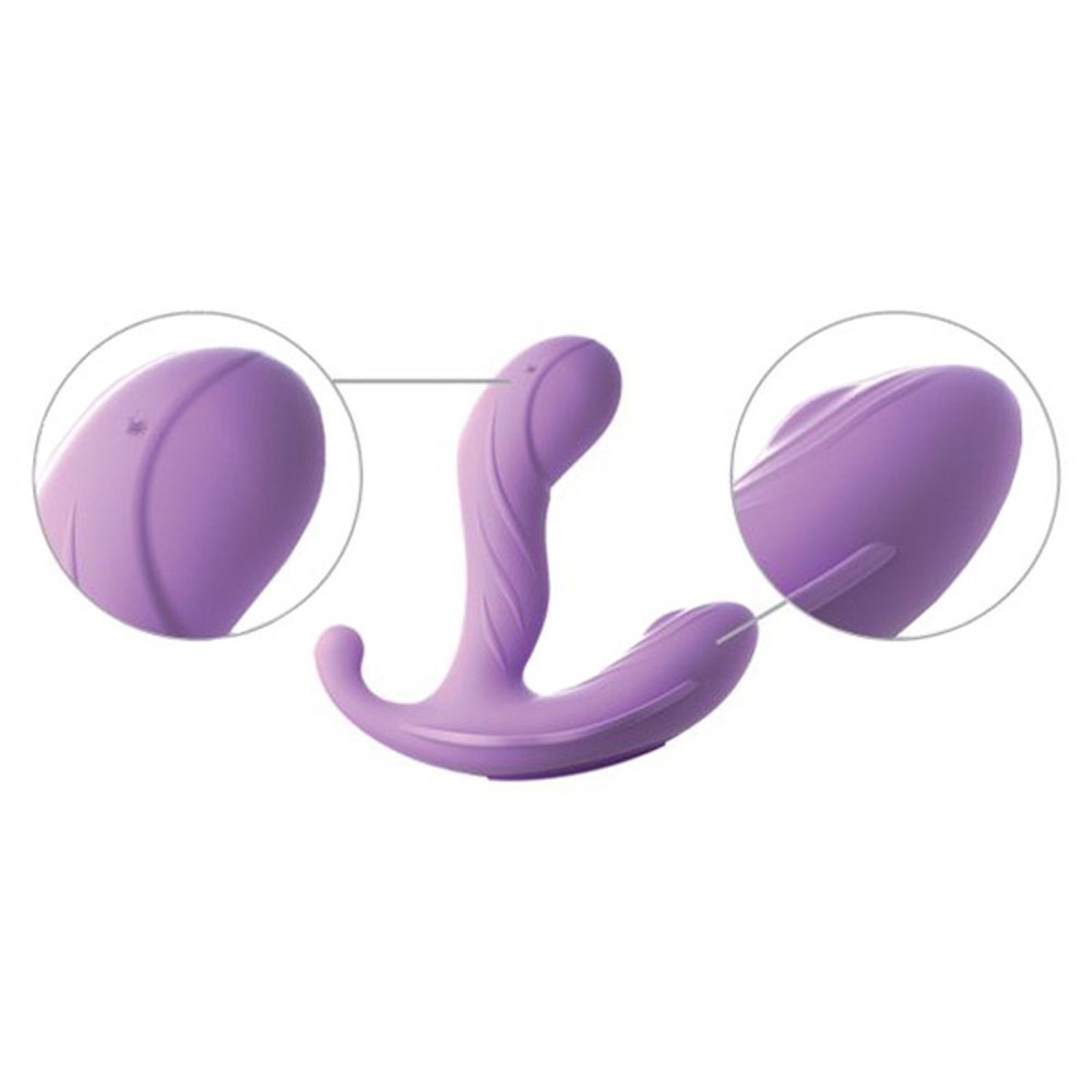 Фиолетовый вибромассажер 11,4см для зоны G с пультом и функцией нагрева ДУ PipeDream Fantasy for G-Spot Stimulate Her Vibe in Purple 4929-12