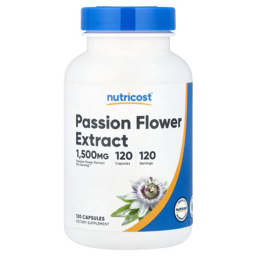 Nutricost, Экстракт пассифлоры, 1500 мг, 120 капсул