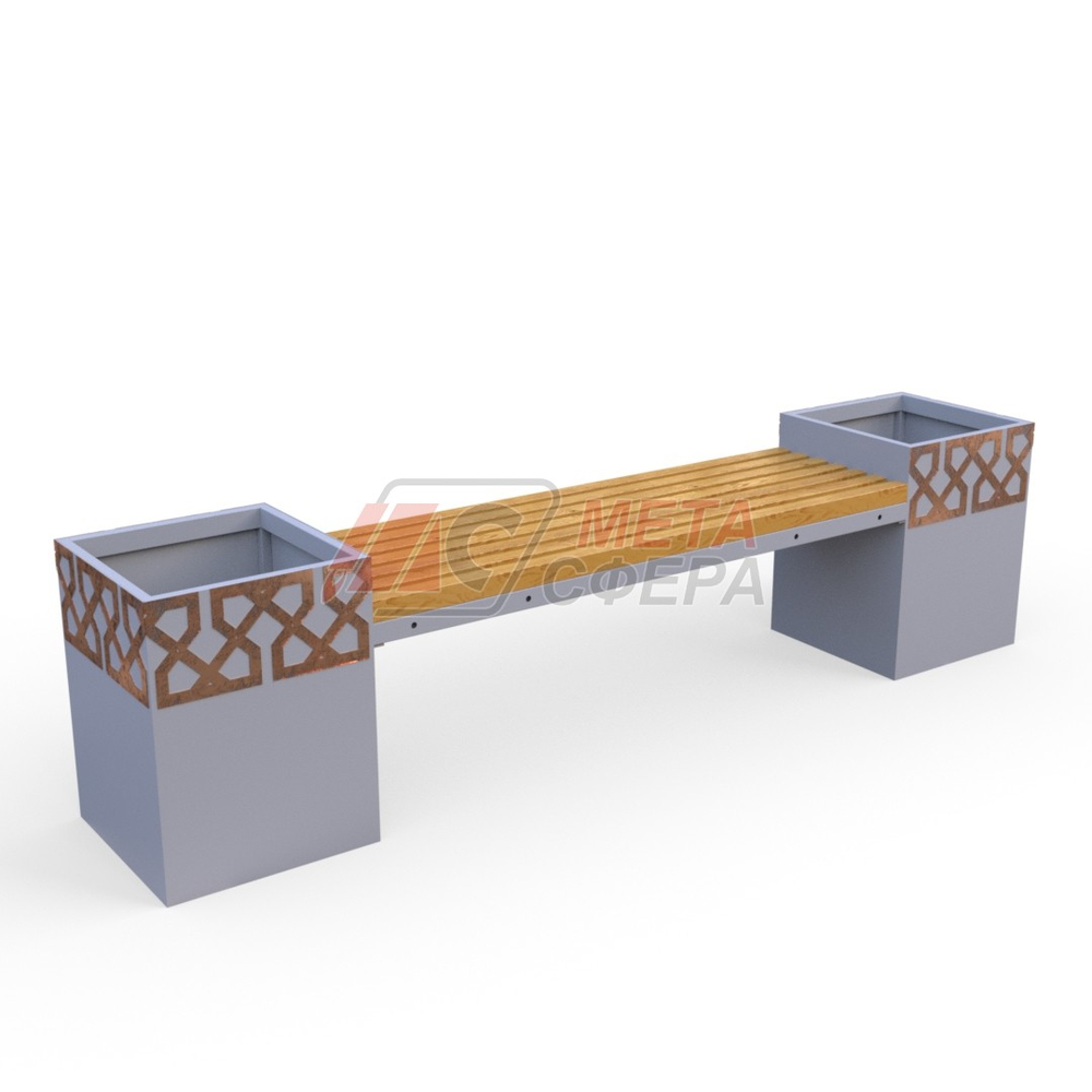 Лавка City с 2-мя вазонами