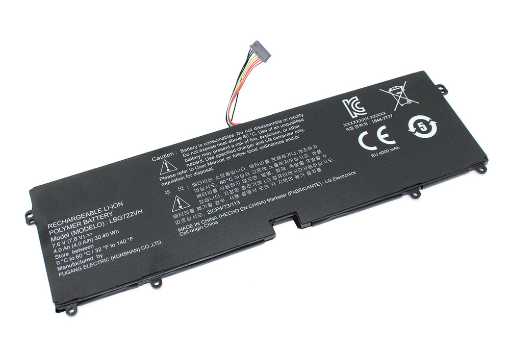 Аккумуляторная батарея для ноутбука LG Gram 13 (LBG722VH) 7.6V 4000mAh