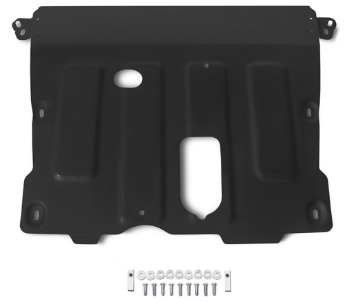 Защита картера и КПП Rival для Nissan Terrano III (V - 1.6; 2.0) 2014-2017 2017-н.в./Renault Arkana (V - 1.3T; 1.6) 2019-н.в./Renault Duster I (V - 1.5D; 1.6; 2.0) 2010-2021/Renault Duster II (V - 1.3T; 1.5D; 1.6) 2021-н.в./Renault Kaptur (V - 1.6; 2.0) 2016-2020/Renault Kaptur I рестайлинг (V - 1.6) 2020-н.в., сталь 1.8 мм, с крепежом, штампованная, 111.4736.1