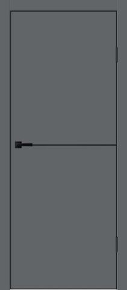 Межкомнатная дверь Velldoris Galant Н1 PG (кромка ABS черная, молдинг черный) Вулкан
