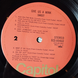 Винтажная виниловая пластинка LP Sweet Give Us A Wink (Japan 1976) (No Obi)