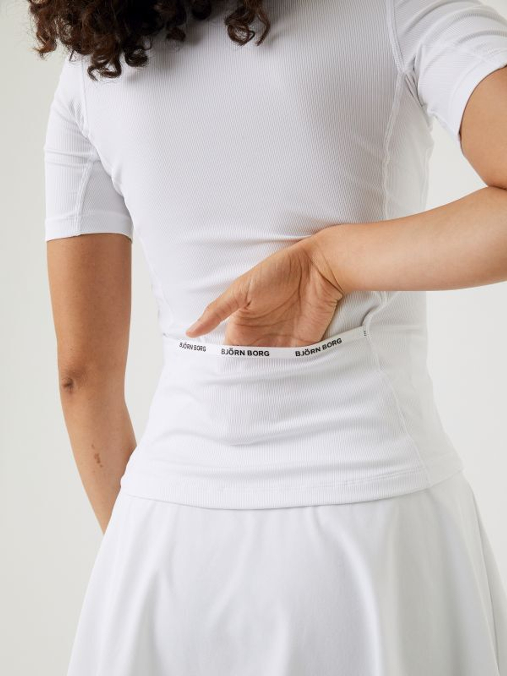 Женская теннисная футболка Björn Borg Ace Rib T-Shirt - белый