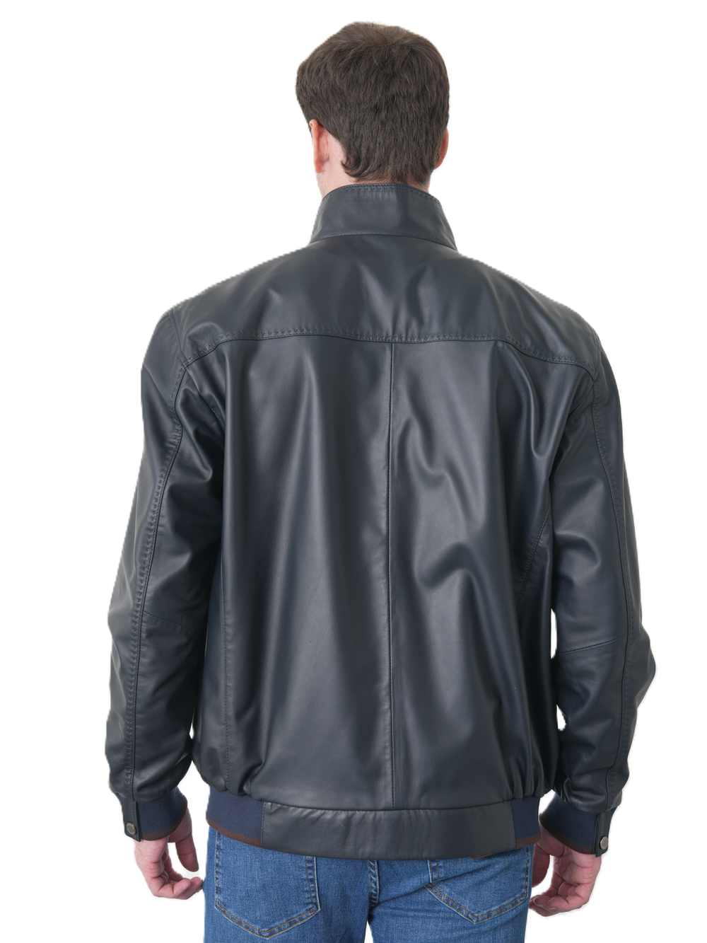 KHIMEONE Мужская кожаная демисезонная куртка (натуральная кожа наппа)