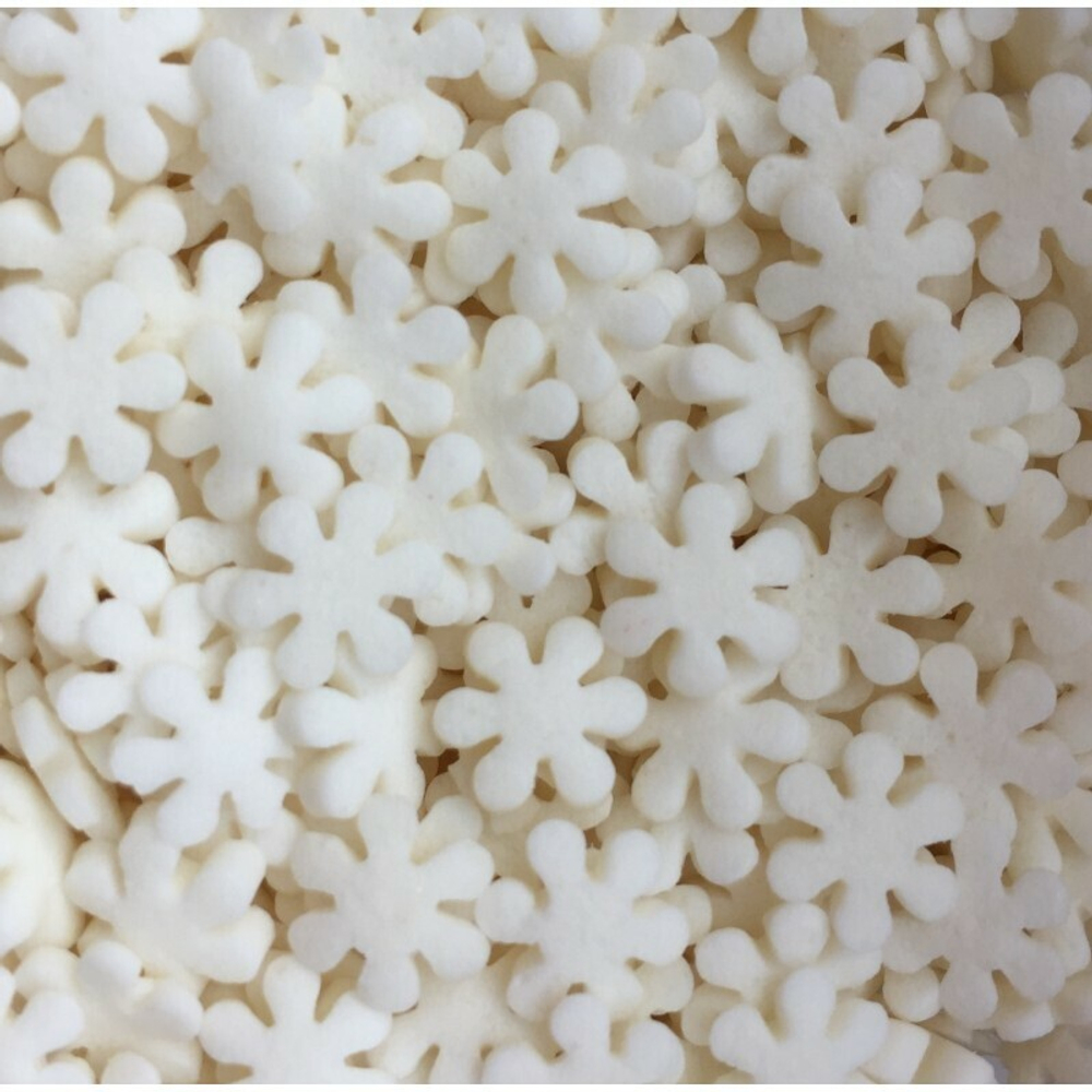 Посыпка снежинки белые 100 гр