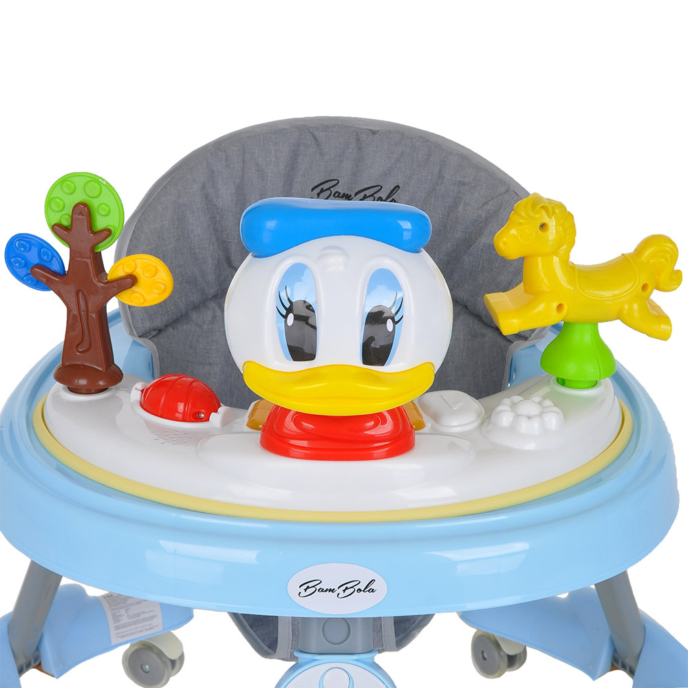 BAMBOLA Ходунки Утёнок (круглые) (6 силик.колес,игрушки,муз) 6 шт в кор.(69*69*55) Blue/Голубой