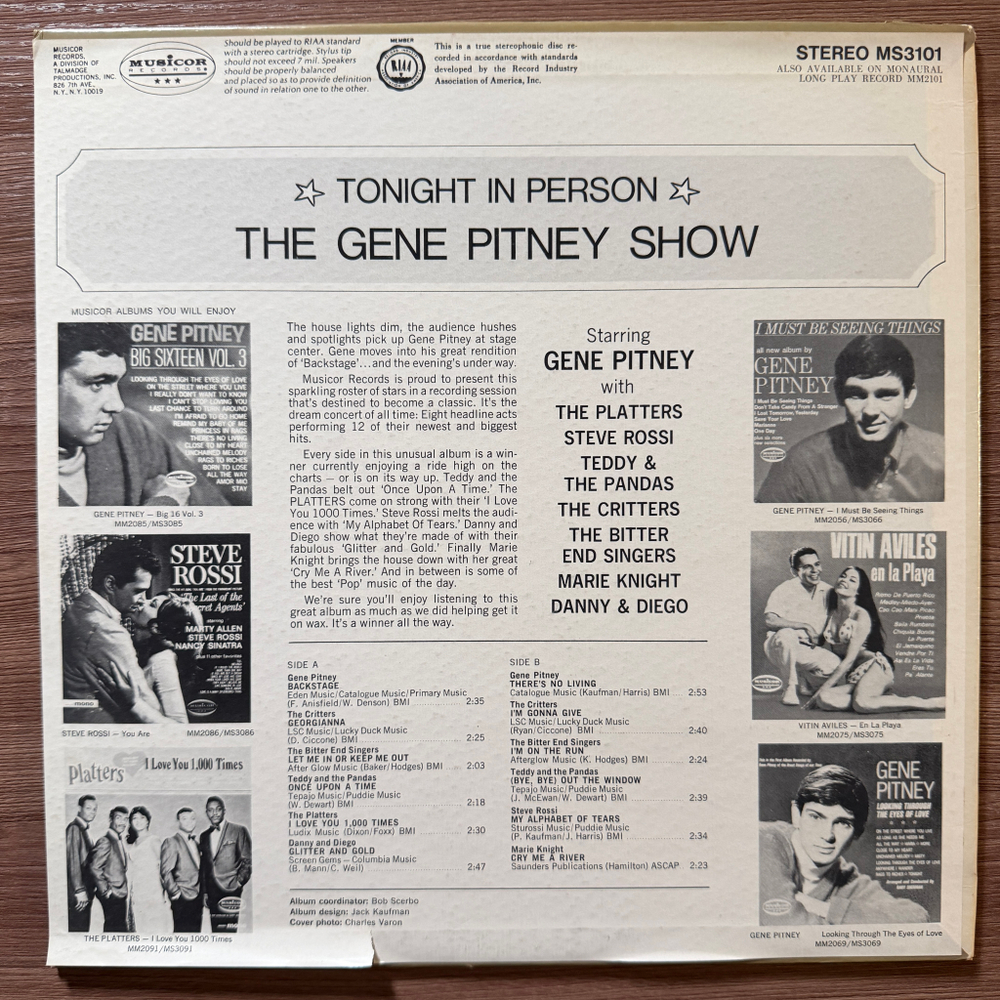 Сборник The Gene Pitney Show (США 1966г.) Т