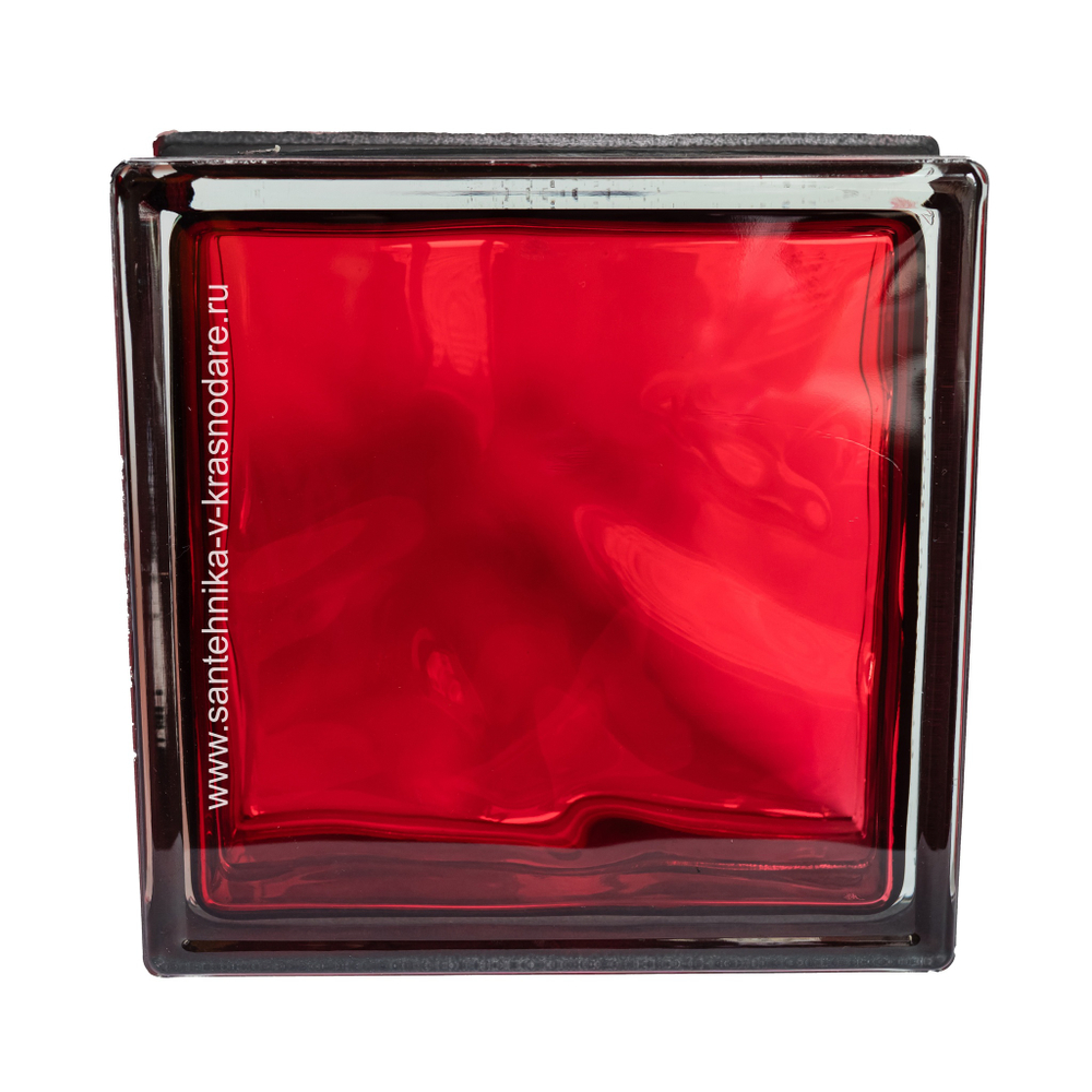 Купить Стеклоблок рубин волна черный бриллиант Vitrablok   19х19x8