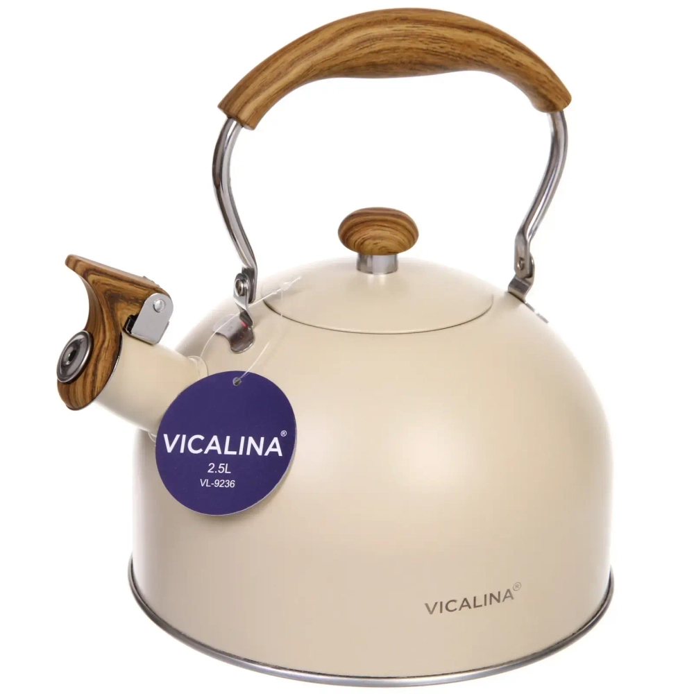 Чайник из нержавеющей стали 2,5л «Vicalina» Мирель бежевый VL-9236