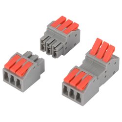 Клемма ЭРА NO-225-404 проходная разъёмная 222-2413R с рычагами 3 полюса 0.08-2.5/4 мм2 упаковка 10 шт