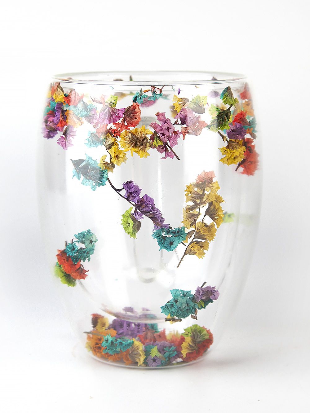 Кружка с двойными стенками и декором внутри v=350мл (боросиликатное стекло) (подарочная упаковка)