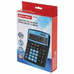 Калькулятор настольный Brauberg, 12 разрядов, EXTRA двойное питание, 206х155х28мм, черный/голубой