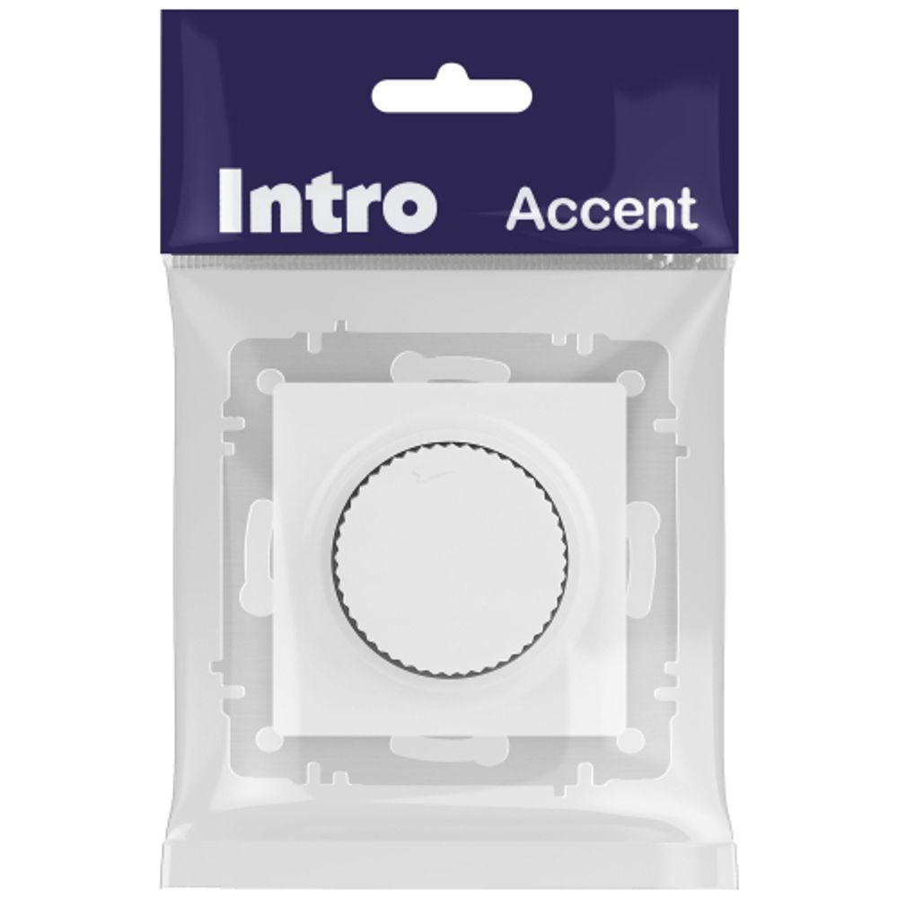 Светорегулятор Intro Accent 6-401-01М поворотный, 600Вт 230В, IP20, СУ, белый матовый