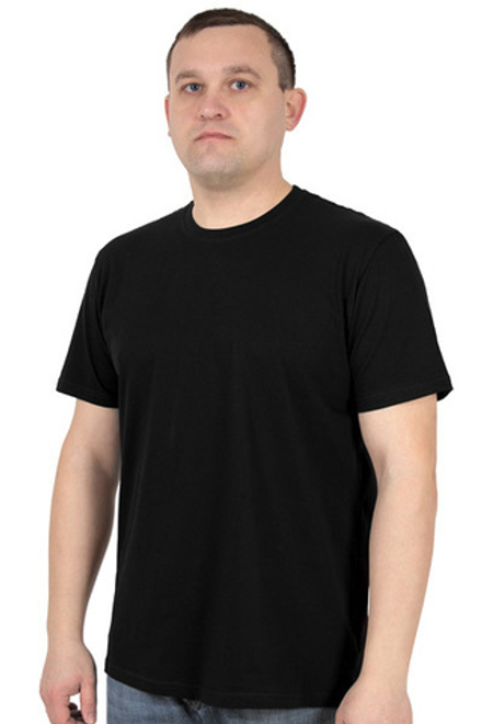 Д2073 черный базовая футболка мужская Basia.