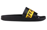 OFF-WHITE Industrial Tape Slides leather simple and comfortable fashion sandals men's black gold