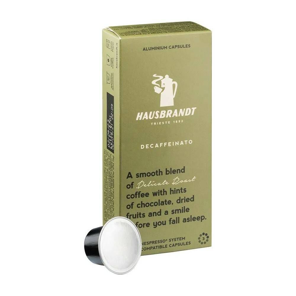 Кофе в капсулах Hausbrandt Decaffeinato, 4 упаковки по 10 шт