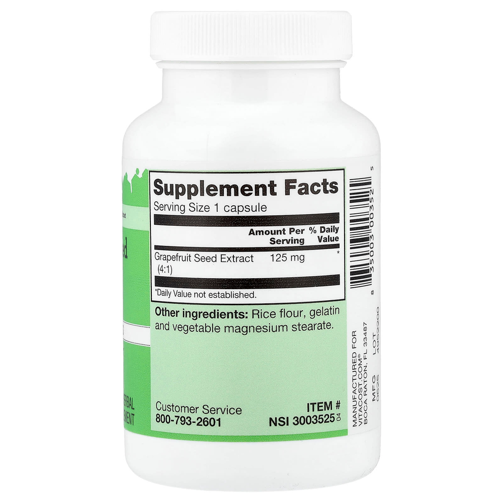 Vitacost, Grapefruit Seed Extract, 125 mg, 300 Capsules