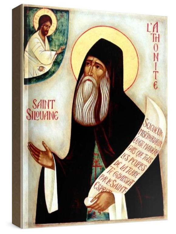 Силуан Афонский (рукописная икона)