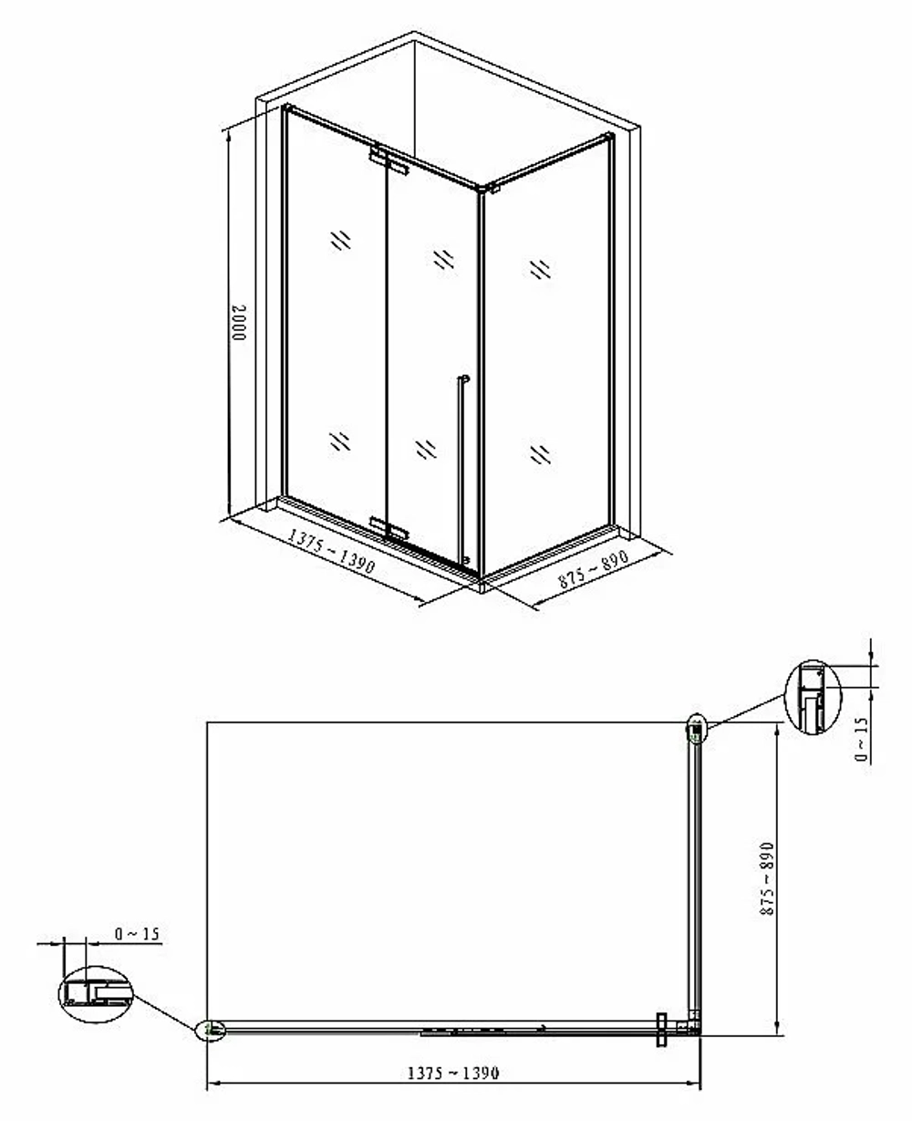 Душевой уголок Allen Brau Fantasy 140x90 3.11004-00 хром