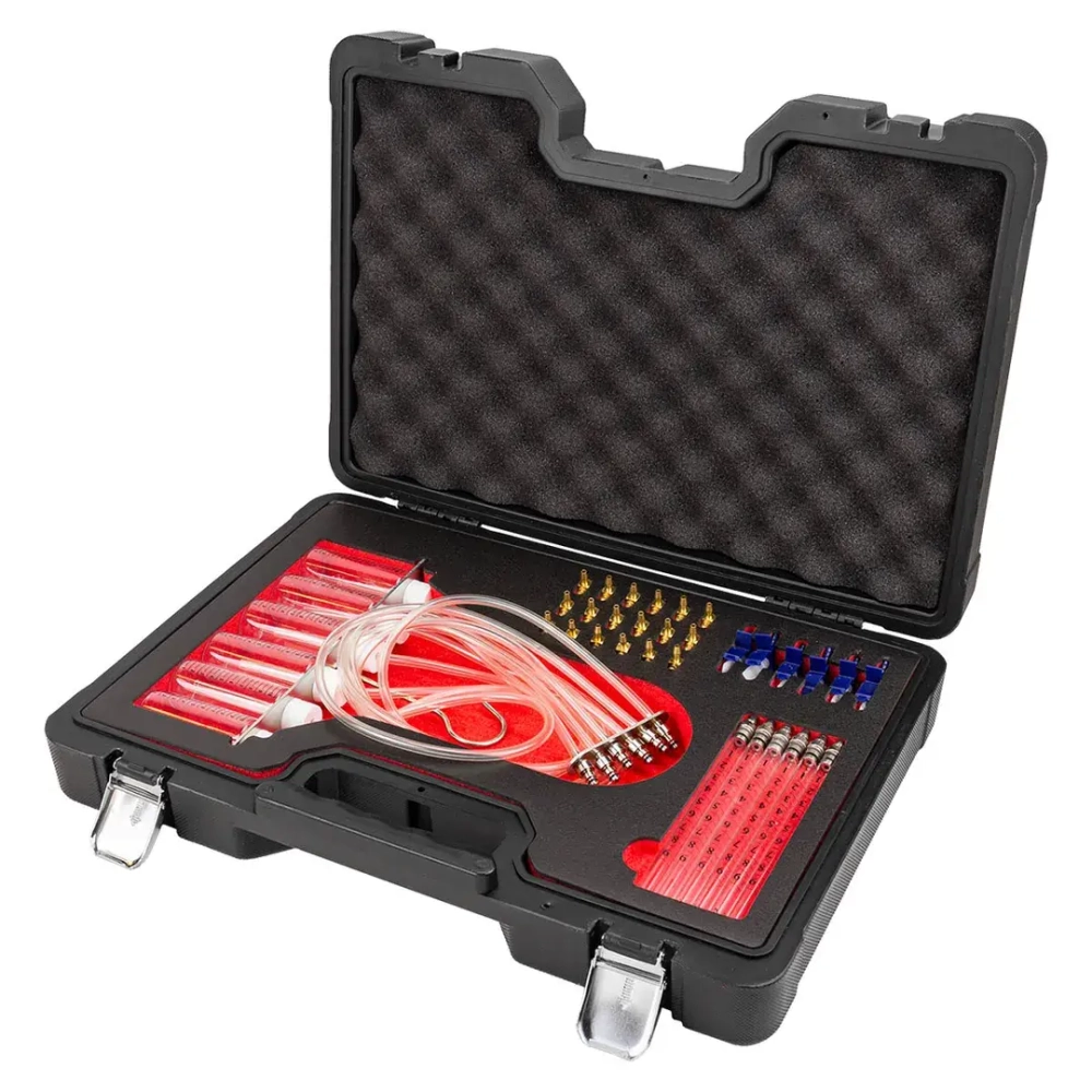 Тестер обратки дизельных форсунок системы Common Raill с комплектом адаптеров, в кейсе ''Premium'' Forsage F-902G8D(F-04A3024D)