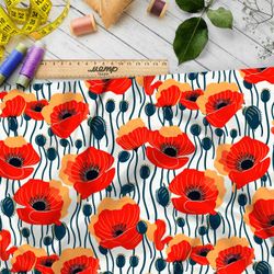 Ткань премиум мембрана маковое иллюзорное поле