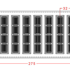628 | Форма для шоколадных изделий "Секции" (275*135 мм)