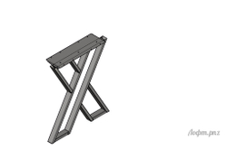 Стол в стиле Лофт с ножками в форме "ИКС"