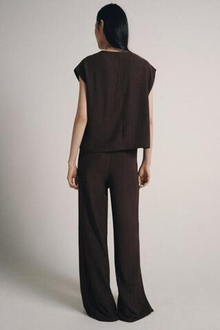 ZARA БРЮКИ ПРЯМОГО КРОЯ В СТИЛЕ РУСТИК, АНТРАЦИТОВО-СЕРЫЙ