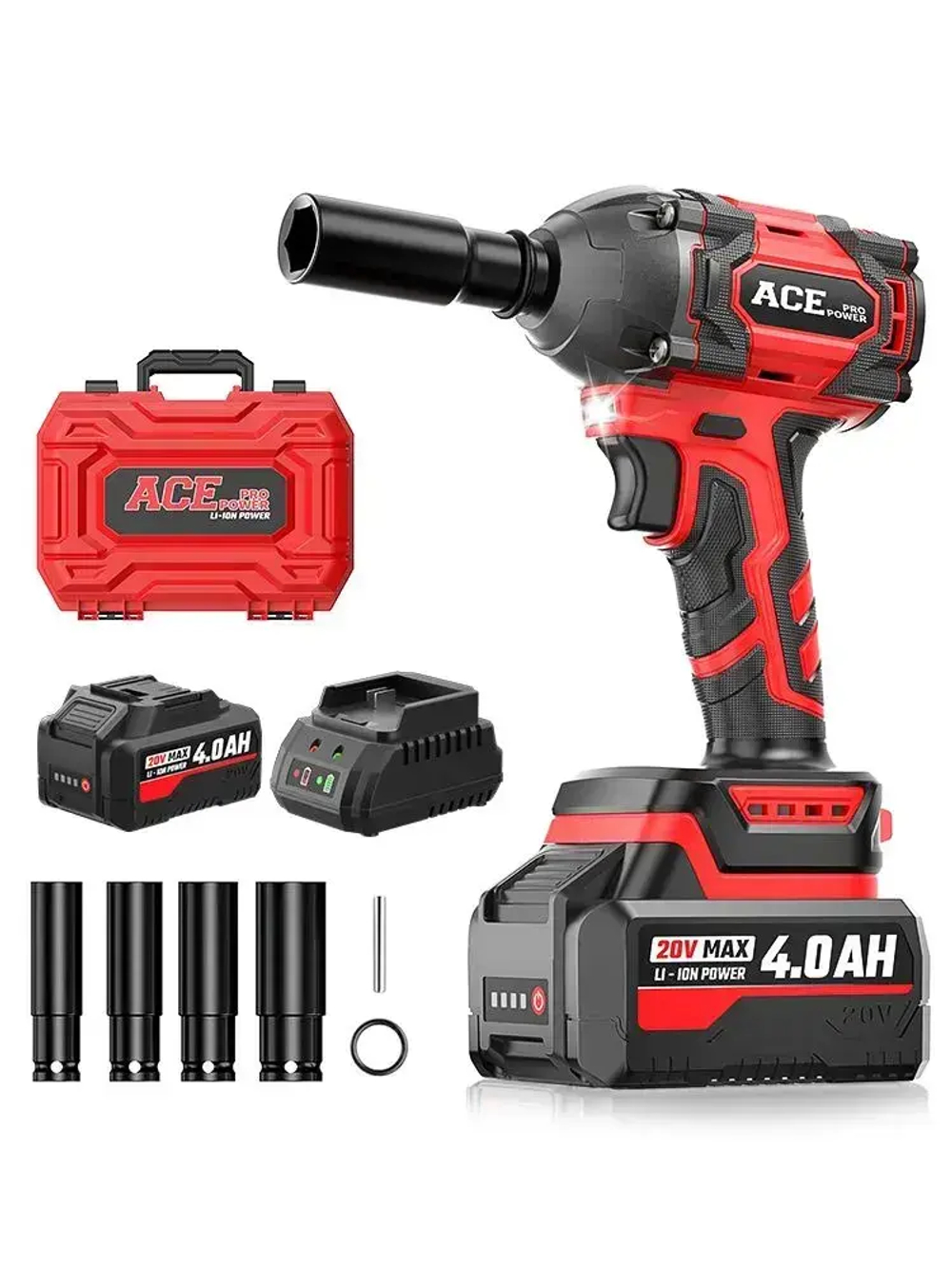 AcePower 20B 400Н.м Беспроводной ударный гайковёрт МАКС. 3000 ОБ/МИН